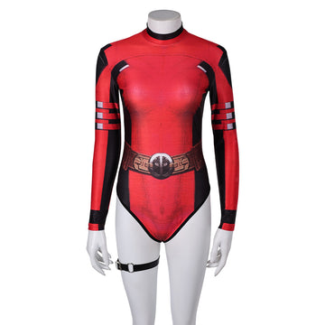 Deadpool & Wolverine 2024 Ladypool Women Red Swimsuit Cosplay Costume Outfits Halloween Carnival Suit